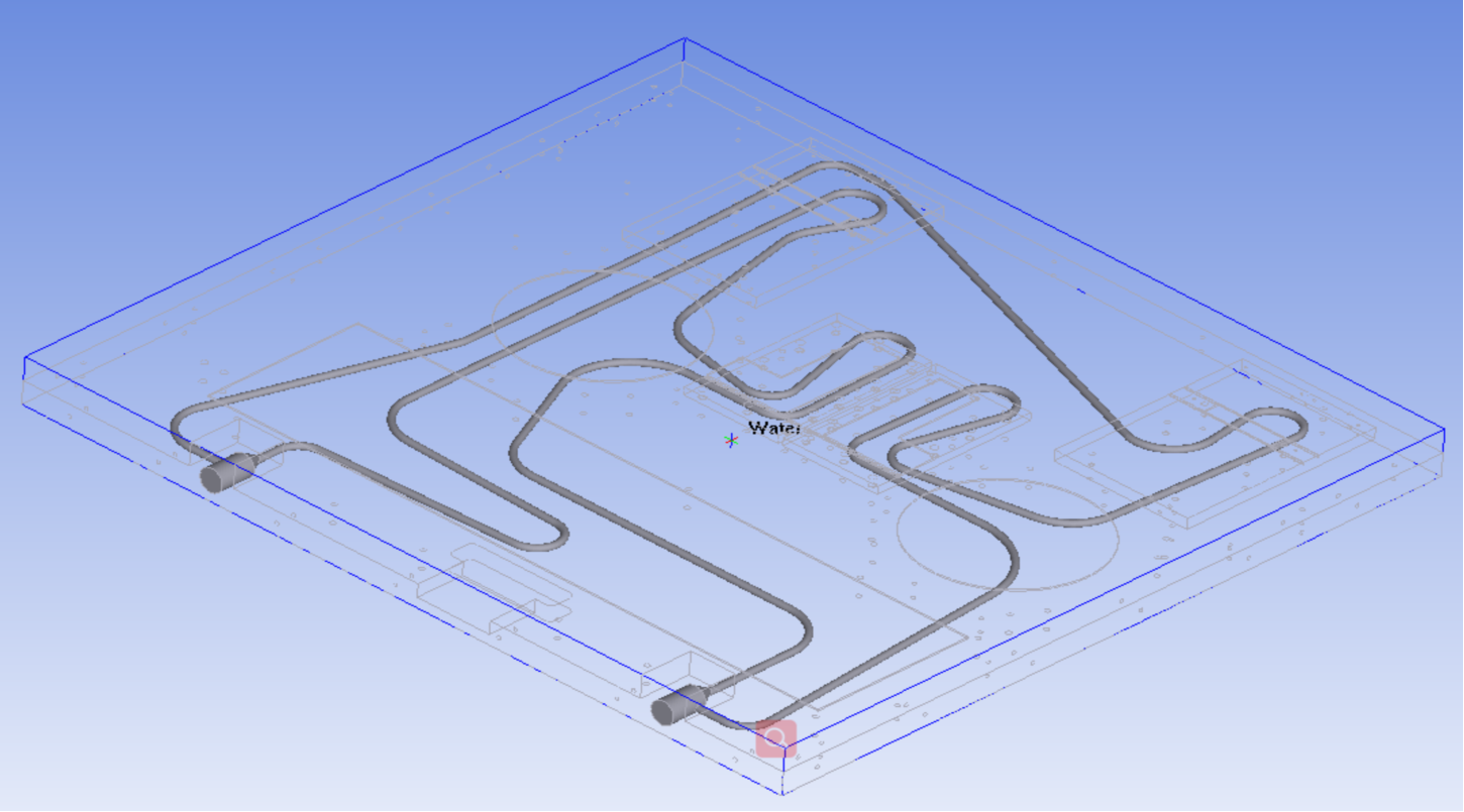 النموذج المبسط ومصدر الحرارة في برنامج Ansys