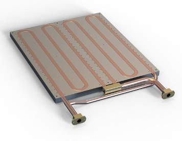 لوحة تبريد سائلة من أنبوب نحاسي مضمن